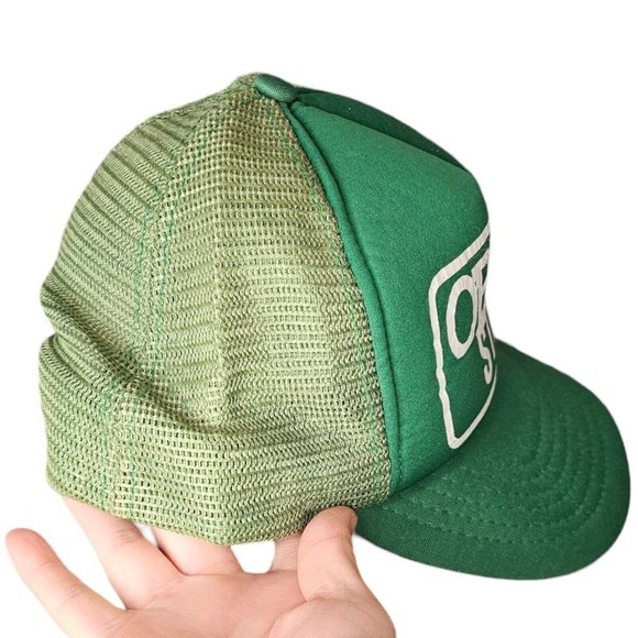 80s Green Obrien Steel Foam Trucker Hat Snapback Illinois Retro Hipster - Picture 8 of 12